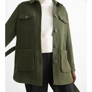 And other stores wool coat olive green